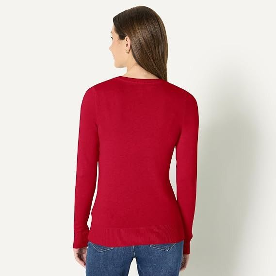 Red Button-Up Cardigan Sweater image 2